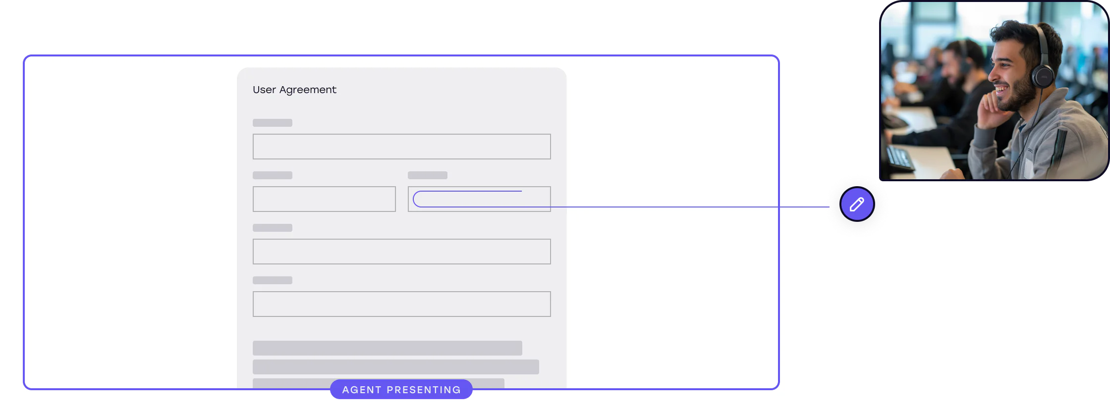 Window wireframes with cobrowse components