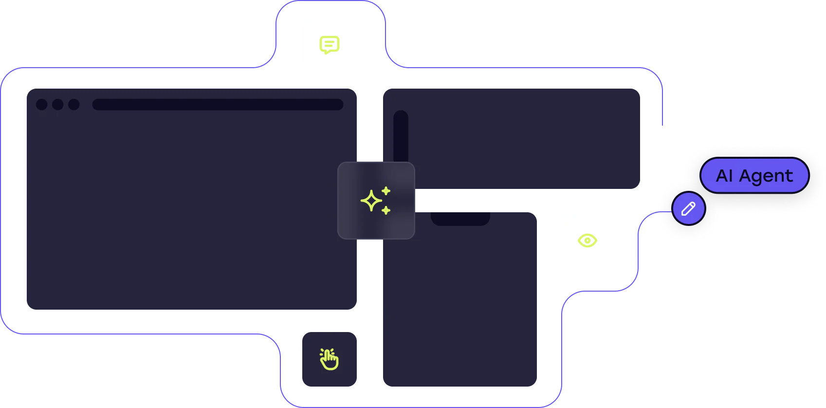 Window wireframes with cobrowse components