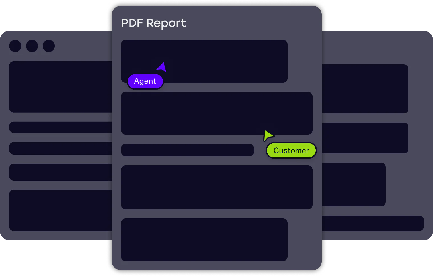 Window wireframes with cobrowse components