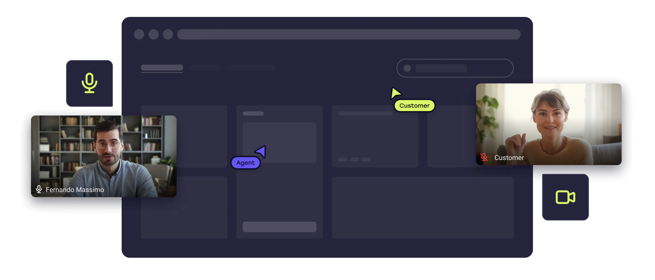 Window wireframes with cobrowse components