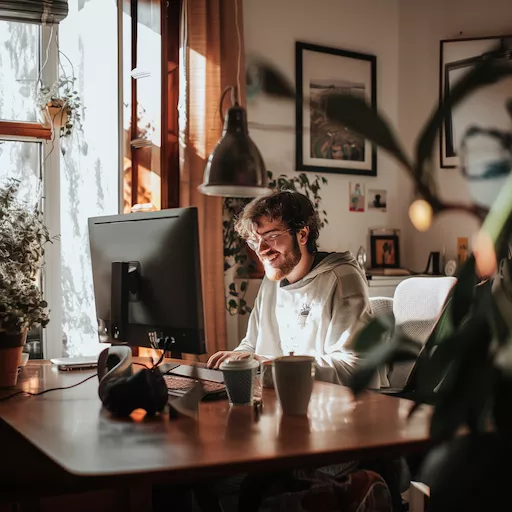 A person working on a computer