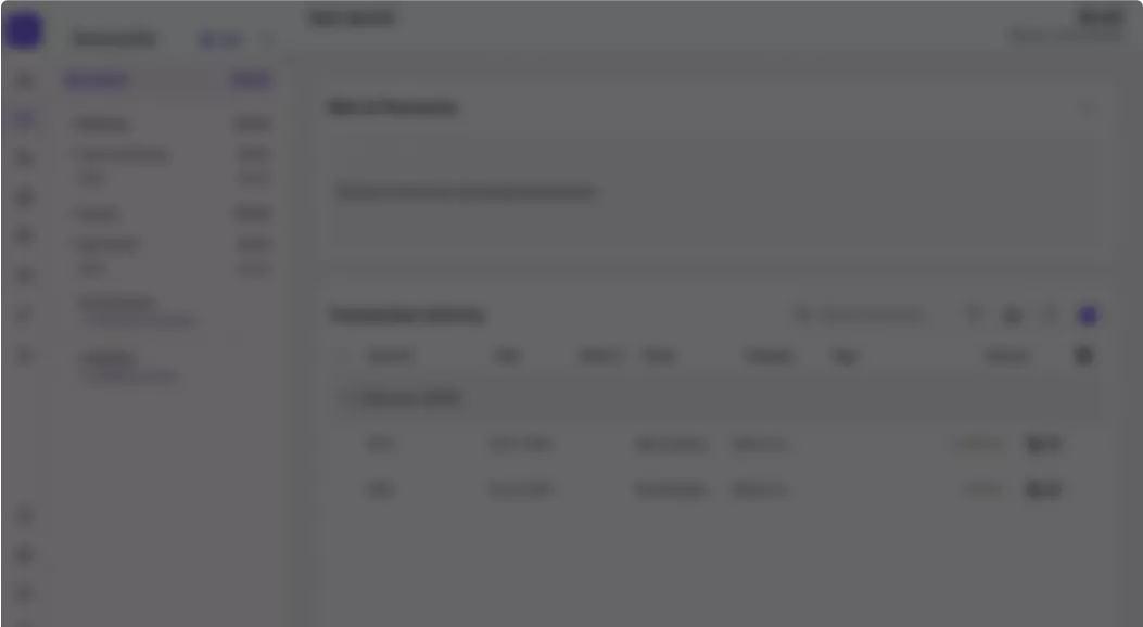 Blurry app dashboard