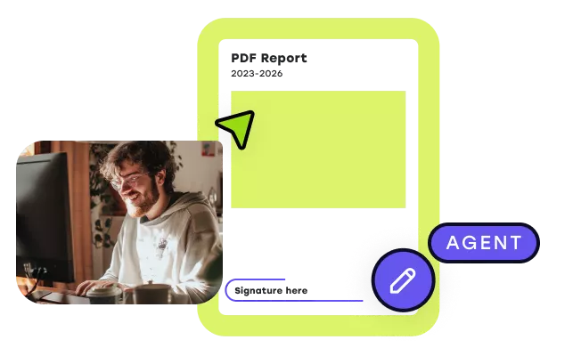 A co-browing session where a PDF is being annotated